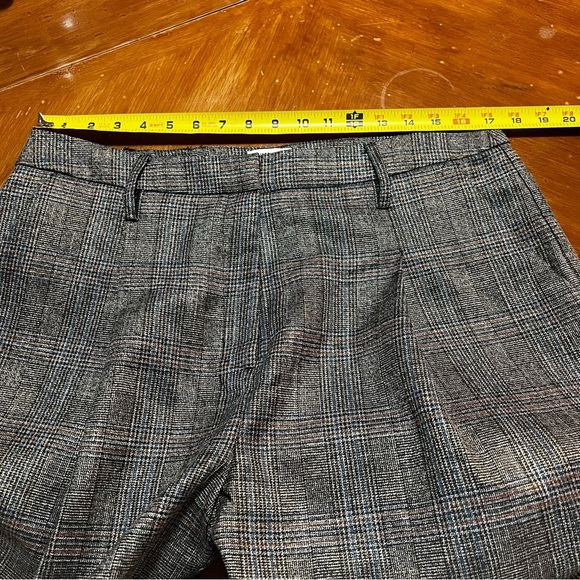 Jason Wu Dark Academia Metallic High Waisted Pleated Pants Size 10 Plaid - Picture 8 of 11